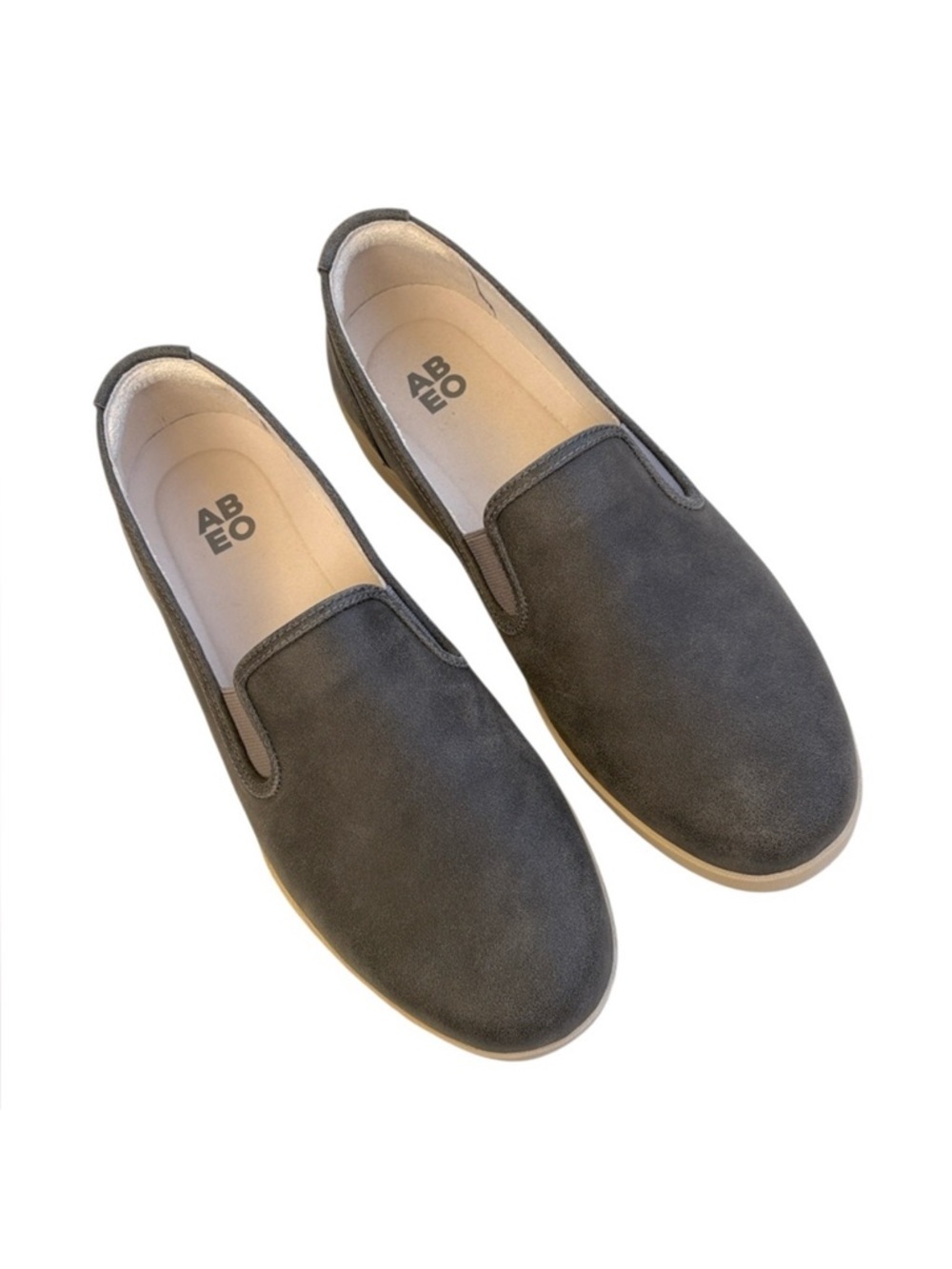 Like New ABEO Leather Encore Slip-On Comfort Loafer / Sneakers Grey Size 8.5 - Picture 2 of 11